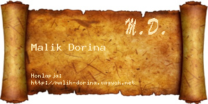 Malik Dorina névjegykártya